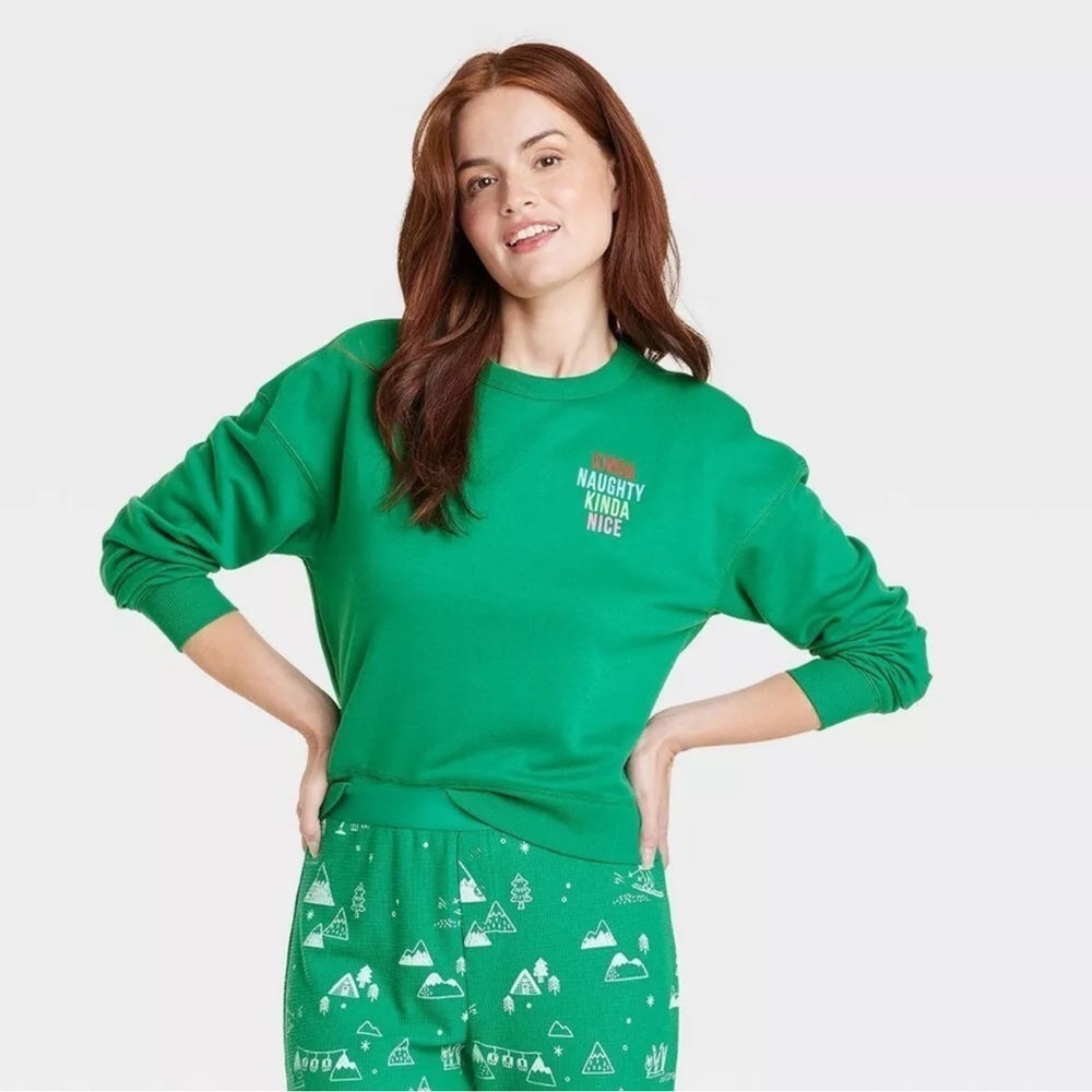 NWOT Wondershop Kinda Naughty Kinda Nice Christmas Holiday Sweatshirt Size Small